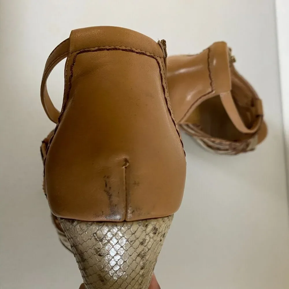 Cole Haan‎ Air Minka Wedge Sandals size 10B Brown